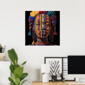 Affiche célébrant les femmes noires colorées (Bureau à domicile)