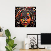 Affiche célébrant les femmes noires colorées (Bureau à domicile)