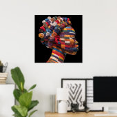 Affiche célébrant les femmes noires colorées (Bureau à domicile)