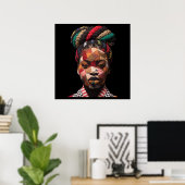 Affiche célébrant les femmes noires colorées (Bureau à domicile)
