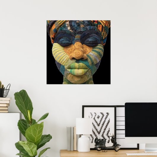 Affiche célébrant les femmes noires colorées (Bureau à domicile)