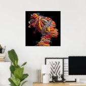 Affiche célébrant les femmes noires colorées (Bureau à domicile)