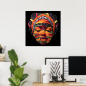Affiche célébrant les femmes noires colorées (Bureau à domicile)