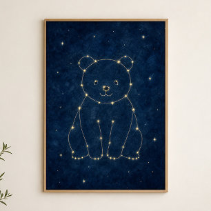 Affiche céleste du Constellation Bear à l'aquarell