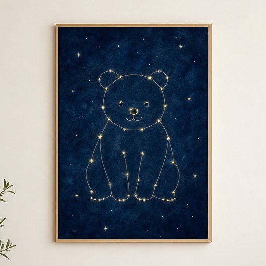 Affiche céleste du Constellation Bear à l'aquarell
