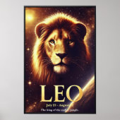 Affiche céleste du zodiaque Lion Leo (Devant)