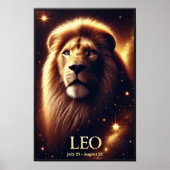 Affiche céleste du zodiaque Lion Leo (Devant)