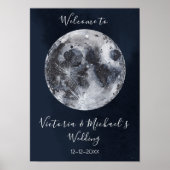 affiche céleste pleine lune et étoiles (Devant)