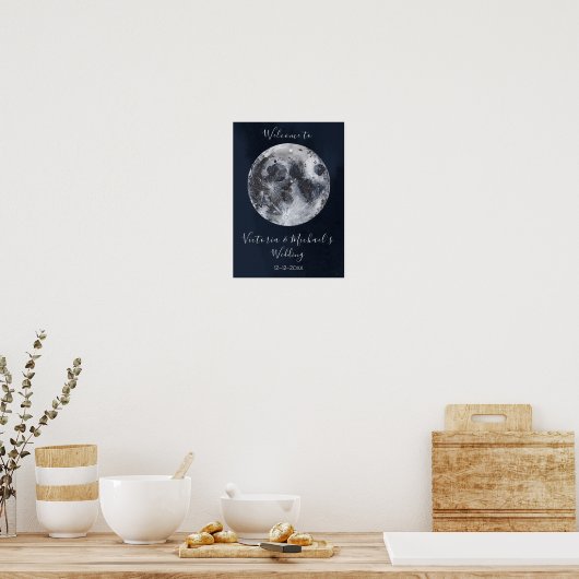 affiche céleste pleine lune et étoiles (Cuisine)