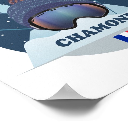 Affiche Chamonix de ski (Coin)