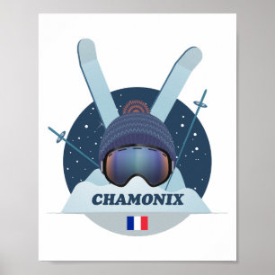 Affiche Chamonix de ski