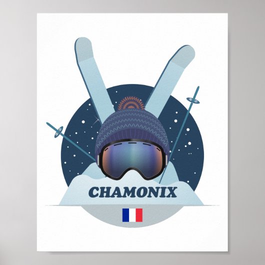 Affiche Chamonix de ski (Devant)