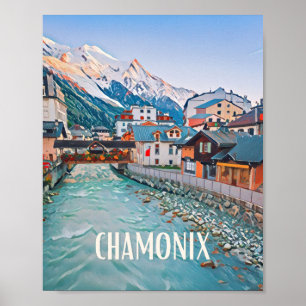 Affiche Chamonix Station de ski