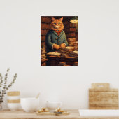 affiche chat de bibliothèque #10 (Cuisine)