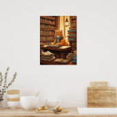 affiche chat de bibliothèque #12 (Cuisine)