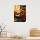 affiche chat de bibliothèque #14 (Cuisine)