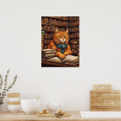 affiche chat de bibliothèque #17 (Cuisine)