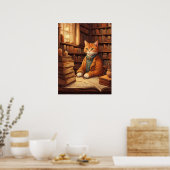 affiche chat de bibliothèque #2 (Cuisine)