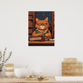 affiche chat de bibliothèque #21 (Cuisine)