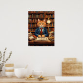 affiche chat de bibliothèque #3 (Cuisine)