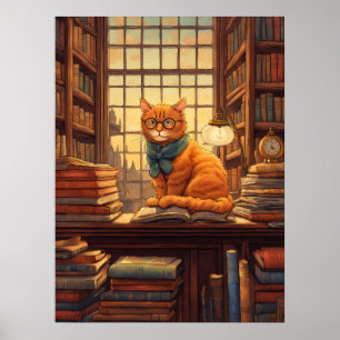 affiche chat de bibliothèque #4