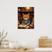 affiche chat de bibliothèque #5 (Cuisine)