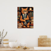 affiche chat de bibliothèque #6 (Cuisine)