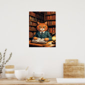 affiche chat de bibliothèque #7 (Cuisine)