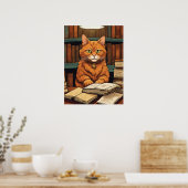 affiche chat de bibliothèque #8 (Cuisine)
