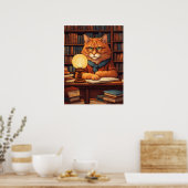 affiche chat de bibliothèque #9 (Cuisine)