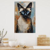 Affiche | Chat de Siamese | Style de peinture à l' (Cuisine)