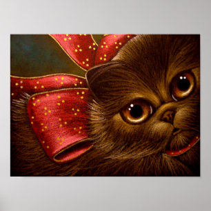 AFFICHE CHAT PERSAN CHOCOLAT