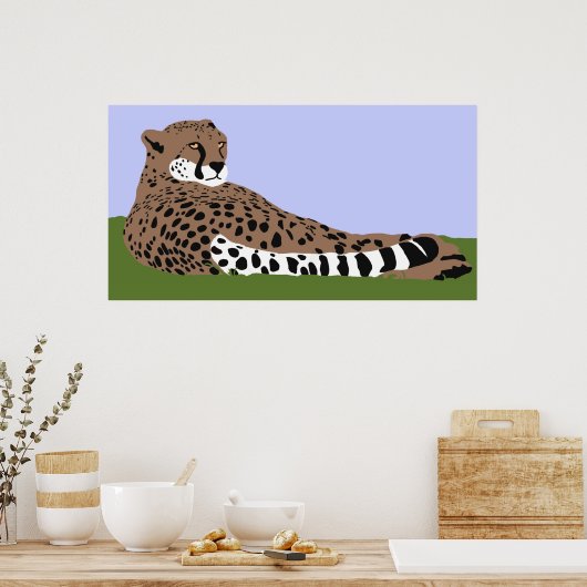 affiche cheetah regardant vers le bas (Cuisine)