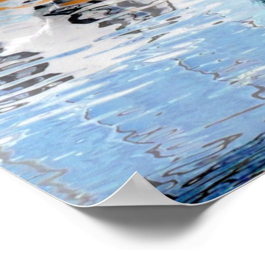 Affiche Cheval Courir dans l'eau (Coin)