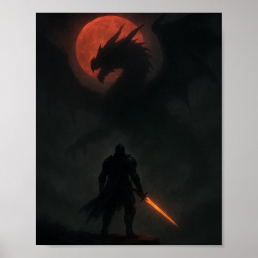 Affiche Chevalier vs Dragon sous la Lune de Sang F (Devant)