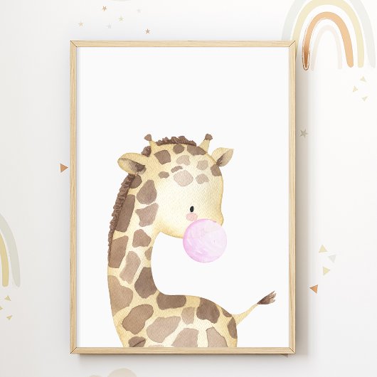 Affiche Chewing-gum de girafe Bonbon Impression po