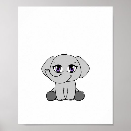 Affiche Chibi de bébé éléphant (Devant)