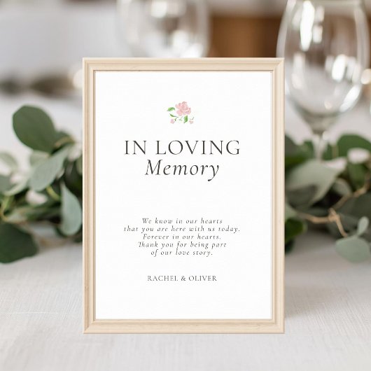 Affiche Chic de Mariage Blanc En Souvenir