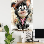 Affiche Chien Mignon Rebelle (Bureau à domicile)
