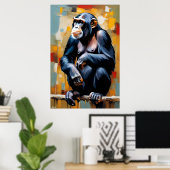 Affiche | Chimpanzé | art (Bureau à domicile)