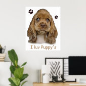 affiche chiot cocker spaniel (Bureau à domicile)