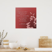 Affiche chrétienne avec des fleurs et des oiseaux  (Cuisine)