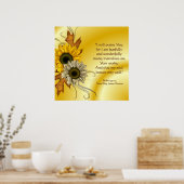 Affiche chrétienne avec fleurs d'écriture (Cuisine)