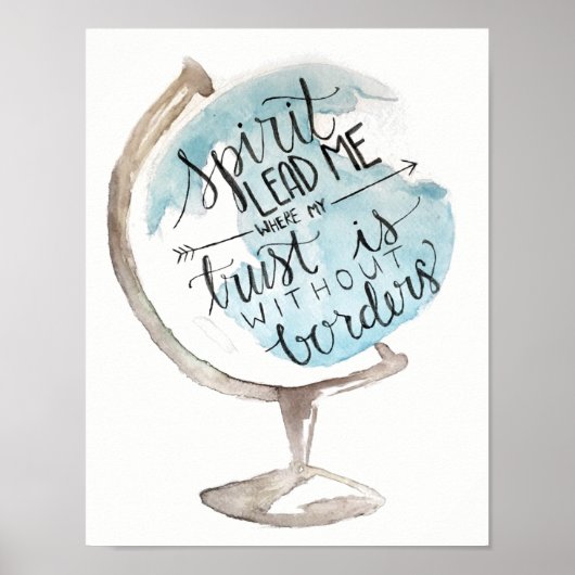 Affiche chrétienne, chanson de coteaux, globe art (Devant)