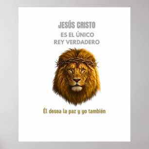 Affiche Chrétienne Lion de Juda Jésus Roi Véritabl