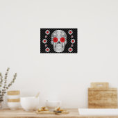 Affiche Chrome Calavera (Red Rose) (Cuisine)