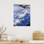 Affiche ciel bleu Vue de la fenêtre de l'avion (Cuisine)