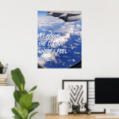 Affiche ciel bleu Vue de la fenêtre de l'avion (Bureau à domicile)