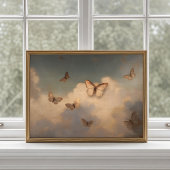 Affiche Ciel Papillon Doré Antique