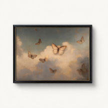 Affiche Ciel Papillon Doré Antique